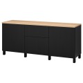 IKEA BESTÅ БЕСТО Комбинация для хранения с ящиками, черно-коричневый / Lappviken / Stubbarp черно-коричневый, 180x42x76 cм 39440461 | 394.404.61