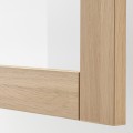 IKEA BESTÅ БЕСТО Комбинация для хранения с дверцами, под беленый дуб / Sindvik / Stubbarp под беленый дуб прозрачное стекло, 180x42x74 см 79139928 791.399.28
