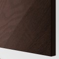 IKEA BESTÅ БЕСТО Комбинация для хранения с дверцами / ящиками, черно-коричневый Hedeviken / Stubbarp / темно-коричневая морилка шпон дуба, 120x42x74 см 39421518 394.215.18