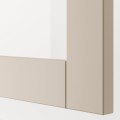 IKEA BESTÅ БЕСТО Комбинация для хранения с дверцами / ящиками, черно-коричневый Lappviken / Stubbarp / светло-серо-бежевый прозрачное стекло, 120x42x213 см 89421554 894.215.54