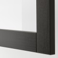 IKEA BESTÅ БЕСТО Комбинация для хранения с дверцами / ящиками, черно-коричневый / Lappviken / Stubbarp черно-коричневое прозрачное стекло, 120x42x213 см 19399207 193.992.07