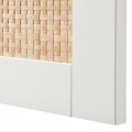 IKEA BESTÅ БЕСТО Комбинация для хранения с дверцами, белый Studsviken / белый плетеный тополь, 120x42x202 см 49421706 494.217.06