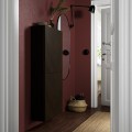 IKEA BESTÅ БЕСТО Навесной шкаф с 2 дверями, черно-коричневый Hedeviken / темно-коричневая морилка дубовый шпон, 60x22x128 см 09421968 094.219.68