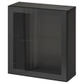 IKEA BESTÅ БЕСТО Комбинация настенных шкафов, черно-коричневый / Glassvik черный, 60x22x64 см 29432032 | 294.320.32