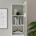 IKEA BILLY БИЛЛИ Стеллаж с надставкой / глухими / стеклянными дверьми, белый / стекло, 40x42x237 cм 89398860 893.988.60