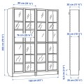 IKEA BILLY / OXBERG Комбинация стеллажей стеклянные двери, коричневый орех, 160x202 см 39483530 394.835.30