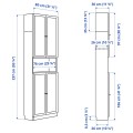 IKEA BILLY БИЛЛИ / OXBERG ОКСБЕРГ Стеллаж с дверями / надставкой, белый, 80x30x237 см 89483368 894.833.68