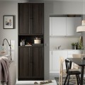 IKEA BILLY / OXBERG Стеллаж с дверями / надставкой, темно-коричневая имитация дуб, 80x30x237 см 09483372 094.833.72