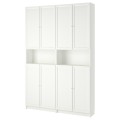 IKEA BILLY БИЛЛИ / OXBERG ОКСБЕРГ Стеллаж с надставкой / дверями, белый, 160x30x237 см 49280754 492.807.54