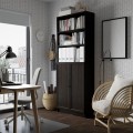 IKEA BILLY / OXBERG Стеллаж с дверями, темно-коричневая имитация дуб, 80x30x202 см 29483366 294.833.66