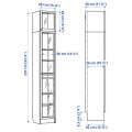 IKEA BILLY / OXBERG Книжный шкаф со стеклянной дверью / надставкой, имитация дуба, 40x30x237 см 19483362 | 194.833.62