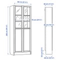 IKEA BILLY / OXBERG Стеллаж панельные / стеклянные двери, черная имитация дуб, 80x30x202 см 89483325 894.833.25