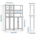IKEA BILLY БИЛЛИ / OXBERG ОКСБЕРГ Стеллаж панельные / стеклянные двери, белый, 160x30x202 см 79280724 792.807.24