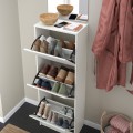IKEA BISSA БИССА Шкаф для обуви, 3 отделения, белый, 49x28x135 см 10530259 105.302.59