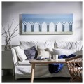 IKEA BJÖRKSTA Картина с рамой, пляжные коттеджи/серебристый, 140x56 см 59508921 | 595.089.21