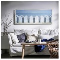 IKEA BJÖRKSTA Картина с рамой, пляжные коттеджи/серебристый, 140x56 см 59508921 | 595.089.21