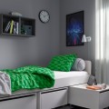 IKEA BLÅSKATA Пододеяльник и наволочка, зеленый / узор, 150x200/50x60 см 10569497 105.694.97