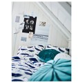 IKEA BLÅVINGAD Пододеяльник и наволочка, узор кит синий / белый, 150x200/50x60 см 20521103 205.211.03