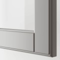 IKEA METOD МЕТОД Угловой настенный шкаф с каруселью / стеклянная дверь, белый / Bodbyn серый, 68x60 см 39394968 | 393.949.68
