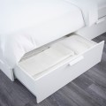 IKEA BRIMNES БРИМНЭС Кровать двуспальная с ящиками, Изголовье кровати, белый / Линдбаден, 160x200 см 09494889 094.948.89