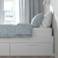 IKEA BRIMNES БРИМНЭС Кровать двуспальная с ящиками, белый / Линдбаден, 140x200 см 89494885 894.948.85