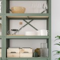 IKEA BROR Стеллаж со шкафами, серо-зеленый/сосновая фанера, 170x40x190 см 09516141 | 095.161.41