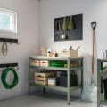 IKEA BROR Стол для работы, серо-зеленый/сосновая фанера, 110x55 см 10547387 105.473.87