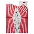 IKEA BUSENKEL Пододеяльник и наволочка, узор цирк красный / белый, 150x200/50x60 см 60517825 605.178.25