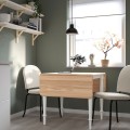 IKEA DANDERYD / EBBALYCKE Стол и 2 стула, шпон белого дуба / Idekulla бежевый, 74/134x80 см 89560106 | 895.601.06