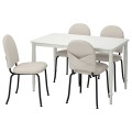 IKEA DANDERYD / EBBALYCKE Стол и 4 стула, белый / Idekulla бежевый, 130 см 69560126 695.601.26