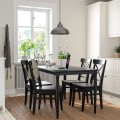 IKEA DANDERYD / INGOLF Стол и 4 стула, черный / коричнево-черный, 130 см 09544281 095.442.81