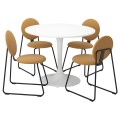 IKEA DOCKSTA / MÅNHULT Стол и 4 стула, белый белый / Hakebo медово-коричневый, 103 см 29556193 295.561.93