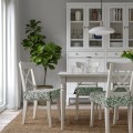 IKEA DVÄRGDUNÖRT Подушка на стул, зеленый / белый, 42/35x42x4 см 50552145 505.521.45