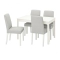 IKEA EKEDALEN ЭКЕДАЛЕН / BERGMUND БЕРГМУНД Стол и 4 стула, белый / Orrsta светло-серый / белый, 120/180 см 39408215 | 394.082.15
