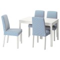 IKEA EKEDALEN ЭКЕДАЛЕН / BERGMUND БЕРГМУНД Стол и 4 стула, белый / Rommele светло-серый / белый, 120/180 см 79408218 | 794.082.18