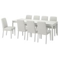 IKEA EKEDALEN ЭКЕДАЛЕН / BERGMUND БЕРГМУНД Стол и 8 стульев, белый / Orrsta светло-серый, 180/240 cм 39482917 394.829.17