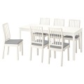 IKEA EKEDALEN ЭКЕДАЛЕН / EKEDALEN ЭКЕДАЛЕН Стол и 6 стульев, белый / Orrsta светло-серый, 120/180 см 29482729 294.827.29