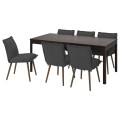IKEA EKEDALEN / KLINTEN Стол и 6 стульев, темно-коричневый / Kilanda темно-серый 69505880 | 695.058.80