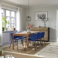 IKEA EKEDALEN / KRYLBO Стол и 4 стула, дуб/Тонеруд синий, 120/180 см 89536343 895.363.43
