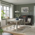 IKEA EKEDALEN / LUSTEBO Стол и 6 стульев, белый хром / Viarp бежевый / коричневый, 180/240 см 39523507 | 395.235.07