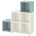 IKEA EKET Комбинация шкафов с ножками, белый / светло-серо-голубой, 105x35x107 см 99521746 995.217.46