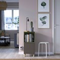 IKEA EKET Комбинация шкафов с ножками, темно-серый серо-зеленый/дерево, 35x35x80 см 49521715 495.217.15