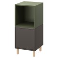 IKEA EKET Комбинация шкафов с ножками, темно-серый серо-зеленый/дерево, 35x35x80 см 49521715 495.217.15