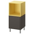 IKEA EKET Комбинация шкафов с ножками, темно-серый бледно-желтый/металлик, 35x35x80 см 99521713 995.217.13