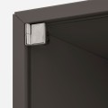 IKEA EKET ЭКЕТ Навесной шкаф со стеклянной дверью, темно-серый, 35x25x35 см 49336341 493.363.41
