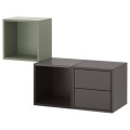 IKEA EKET Настенная комбинация для хранения, темно-серый/серо-зеленый, 105x35x70 см 79521686 | 795.216.86