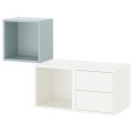 IKEA EKET Настенная комбинация для хранения, белый / светло-серо-голубой, 105x35x70 см 59521687 595.216.87