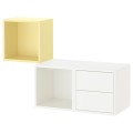 IKEA EKET Настенная комбинация для хранения, белый/бледно-желтый, 105x35x70 см 39521688 395.216.88