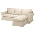 IKEA EKTORP Чехол на 3-местный диван с шезлонгом, Kilanda светло-бежевый 00565796 | 005.657.96