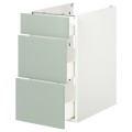 IKEA ENHET ЭНХЕТ Напольный шкаф с 3 ящиками, белый / бледный серо-зеленый, 40x62x75 см 99496780 | 994.967.80